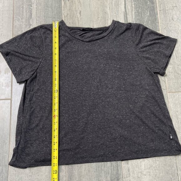 Terez Tulip Back Crewneck Short Sleeve Tee Shirt Heather Gray Size Medium - Picture 6 of 8